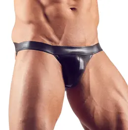 Black Level Men's Jock L Shiny Stretch Athletic Underwear Black