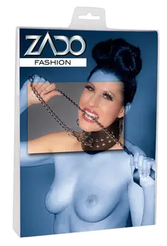 ZADO Leather Leash 110 cm - Black Split Leather & Metal Chain