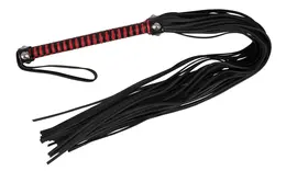 ZADO Leather Flogger Red & Black Handle 76cm