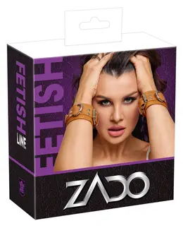 ZADO Leather Wrist Restraints Natural Finish Adjustable 17-24 cm