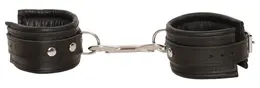 ZADO Leather Handcuffs Black - Adjustable, Softly Padded, Premium Leather