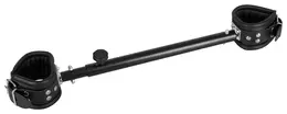 ZADO Adjustable Leather Ankle Restraint Bar 35-60cm Black Metal System