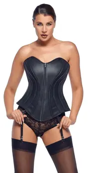 ZADO Lamb Nappa Leather Corset S with Removable Straps, Black