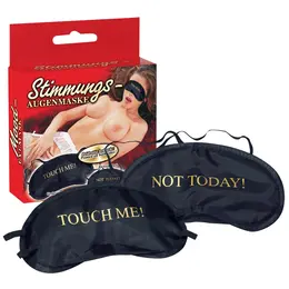 Orion Mood Blindfold Satin Black/Gold Reversible Message 100% Polyester
