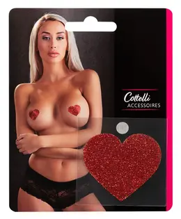 You2Toys Adhesive Heart Pasties Red 5.2x4.9cm Skin-Friendly 1 Pair