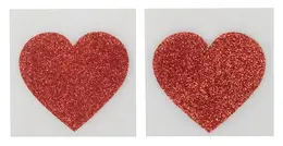 You2Toys Adhesive Heart Pasties Red 5.2x4.9cm Skin-Friendly 1 Pair
