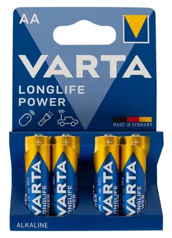 Varta Longlife Power AA Batteries 4-Pack 1.5V High-Performance Cells