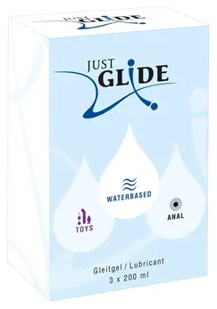 Just Glide Water-Based Lubricant Set 3x200ml Vegan Sensitive Skin