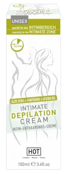 HOT Intimate Hair Removal Cream with Aloe & Jojoba 100ml for Delicate Skin