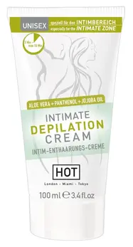 HOT Intimate Hair Removal Cream with Aloe & Jojoba 100ml for Delicate Skin
