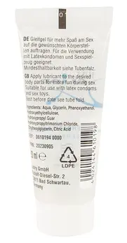 Just Glide Water-Based Lubricant 20ml - Vegan, Universal Formula