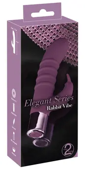 Elegant Series Rabbit Vibe Dual Action Silicone Waterproof 16cm Pink