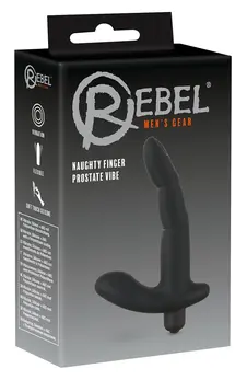 Rebel Naughty Finger Intimate Massager Silicone Black 13.8cm