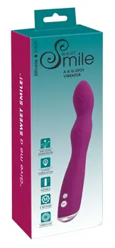 Sweet Smile Dual-Head Vibrator 7 Modes Silicone 23.5cm Pink