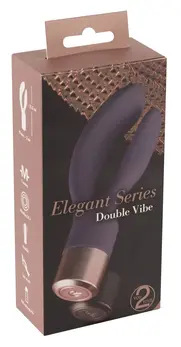 Elegant Double Vibe Silicone Intimate System, USB, 15.2 cm, Purple