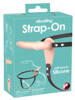 You2Toys Vibrating Strap-On System, Adjustable Harness, 15.7 cm, Black
