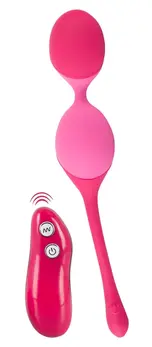 Sweet Smile Remote Vibrating Ball Duo Silicone 7 Modes Rechargeable Pink