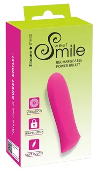 Sweet Smile Power Mini Vibrator 8.5cm Silicone Rechargeable Pink
