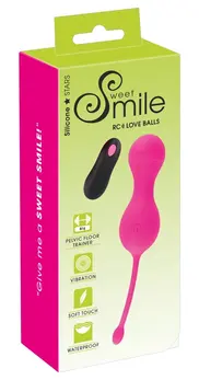 Sweet Smile RC Double Ball System Silicone Rechargeable Pink 16.4cm