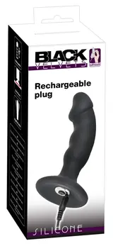 Black Velvets Rechargeable Flexible Intimate Plug 14cm - 7 Modes, Black