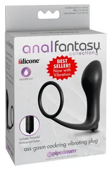 Pipedream Ass-Gasm Vibrating Black Intimate System with Cockring, 10.4cm