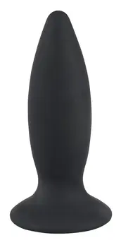 Black Velvets S Vibration Silicone Plug Rechargeable, 11cm, Black