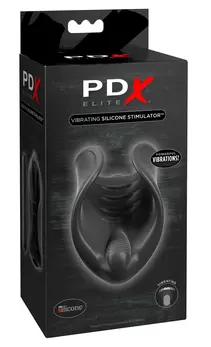 PDX Elite Vibrating Silicone Sleeve Black 8 cm - Flexible Stimulation Model