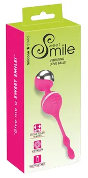 Sweet Smile Vibrating Pelvic Floor Training Balls Pink USB 18cm