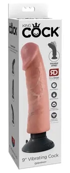 King Cock Vibrating Flexible Model 9” - Adjustable, Suction Base, Waterproof