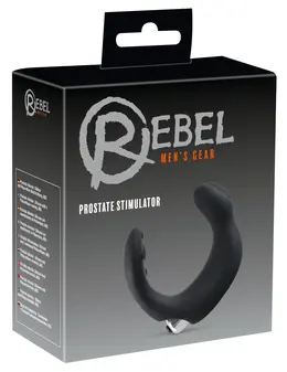 Rebel Black/Silver Prostate Stimulator with Dual Massaging System 20cm