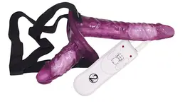 You2Toys Vibrating Strap-On Duo Adjustable Double Harness Purple