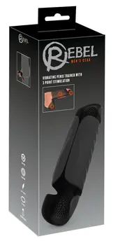 Rebel Intimate Trainer 3-Point Vibrating Silicone, 22.1 cm, Black