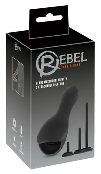 Rebel 3Di Glans Stimulation Device with Flexible Dilators, Black