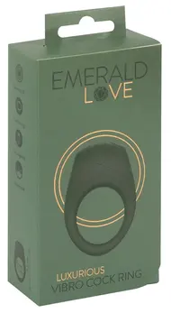 Emerald Love Luxurious Vibrating Ring 10 Modes USB Rechargeable Black