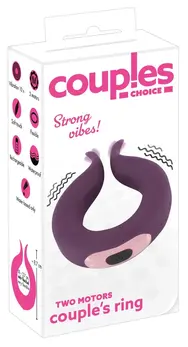Couples Choice Dual Motor Flexible Intimate Ring Vibrator 8.7cm Black