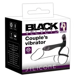 Black Velvets Couples Intimacy Vibrator Dual Ring Waterproof Black