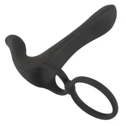 Black Velvets Couples Intimacy Vibrator Dual Ring Waterproof Black