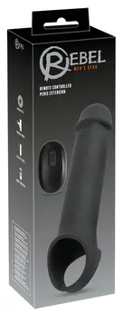 Rebel RC Intimate Extension Sleeve 8cm Vibrating Black Adjustable