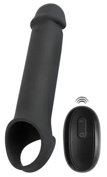 Rebel RC Intimate Extension Sleeve 8cm Vibrating Black Adjustable