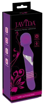 Javida Wand & Pearl Dual-Ended Vibrator Silicone 24cm USB Rechargeable