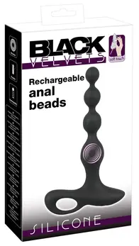 Bad Kitty BV Rechargeable Vibrating Anal Beads Silicone Black 20cm