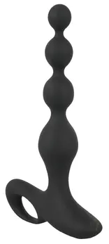 Bad Kitty BV Rechargeable Vibrating Anal Beads Silicone Black 20cm