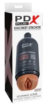 PDX Plug Shower Therapy Soothing Scrub Intimate Device 20.7 cm Tan