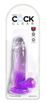 King Cock Clear 7 Inch Intimate Model with Dual Density, Purple