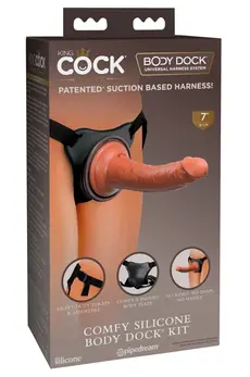 King Cock Elite Comfy Silicone Body Dock Kit Adjustable Harness 21cm