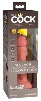 King Cock Elite KCE 6 DD Vibrating Intimate Machine, Silicone, Light, 17.8 cm