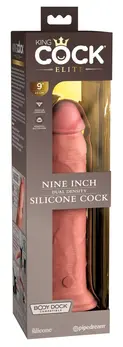 King Cock Elite 9” Dual Density Model, Light, Suction Cup, Silicone