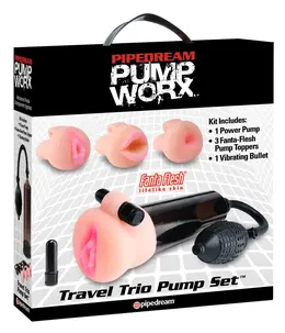 Pipedream Pump Worx Travel Trio Vacuum System with 3 Sleeves 20.5cm