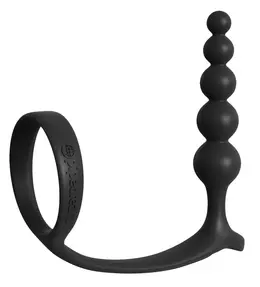 CalExotics AF Ass-Gasm Intimate Silicone Duo Ring & Anal Beads 12cm