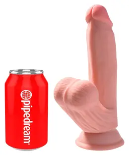 King Cock Plus 7” 3D Fanta Flesh Model with Swinging Anatomical Base, Beige